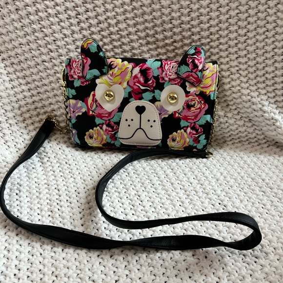 NWOT Betsey Johnson Floral Dog Purse - Picture 1 of 3